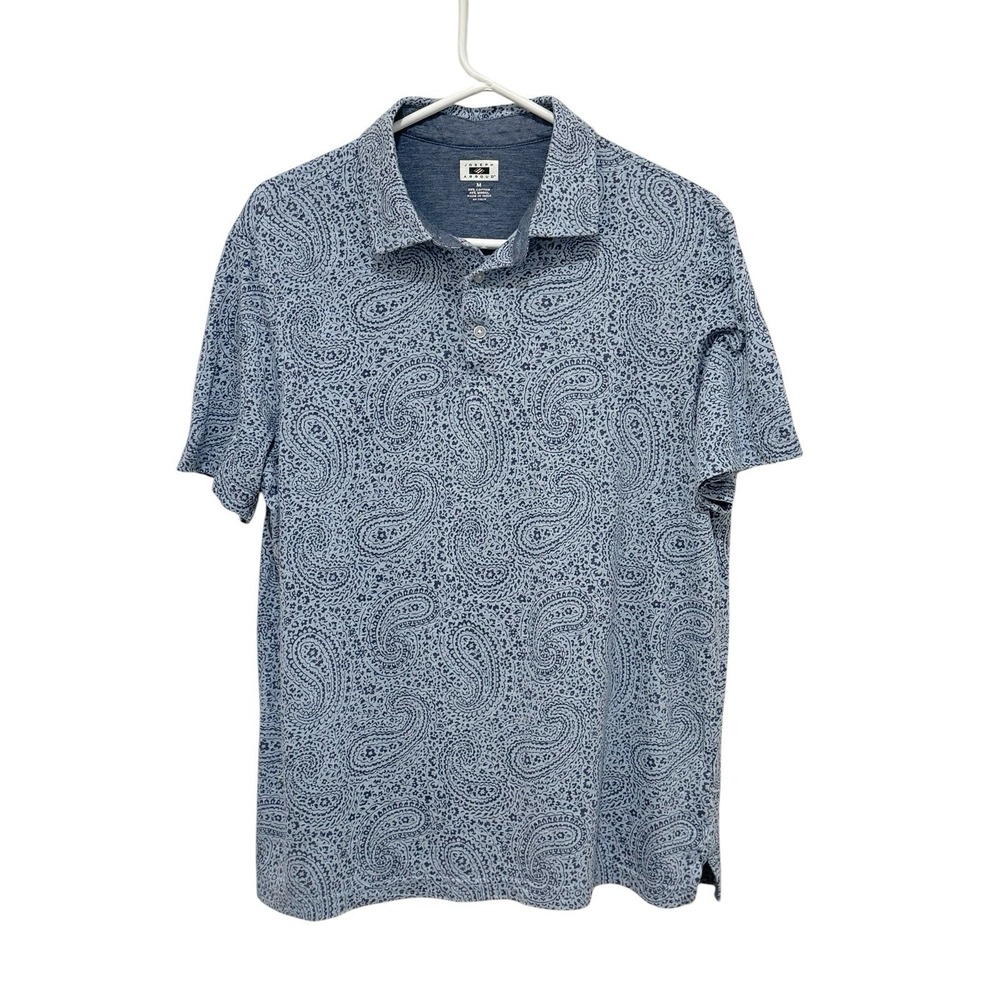 Joseph Abboud Men's Blue Paisley Polo M Preppy  Casual Golf